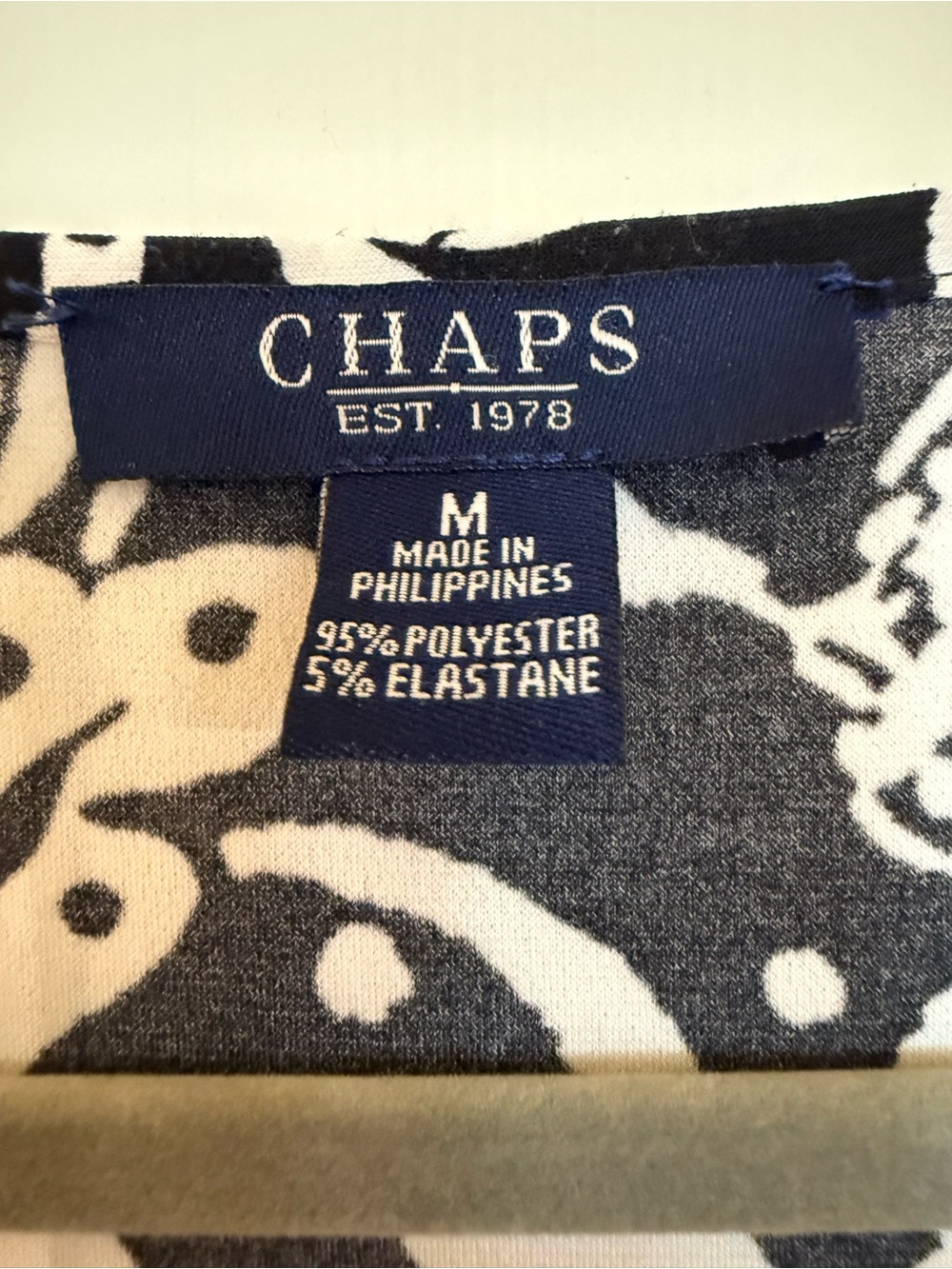 Chaps Black & White Floral Twist-Front Midi Dress - Picture 5 of 5